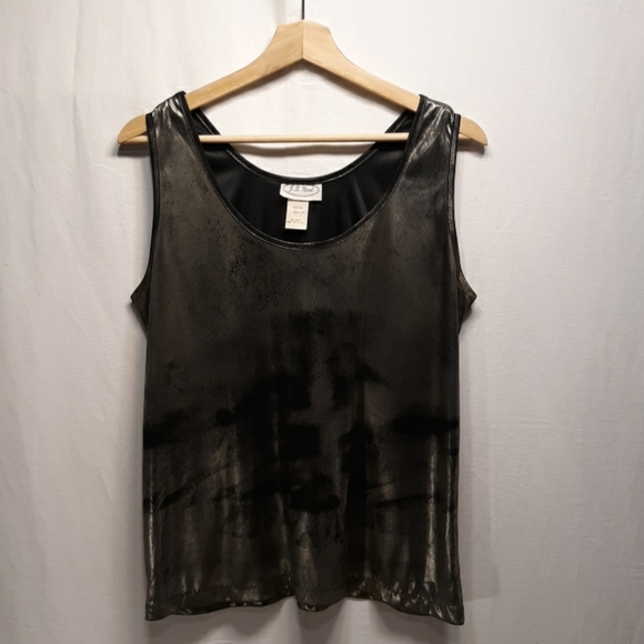 J.S Neal Tops - J.S Neal 90s Silver Bronze Black Tank Top